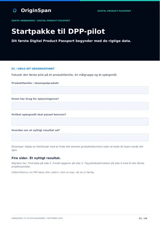 Startpakke til DPP-pilot