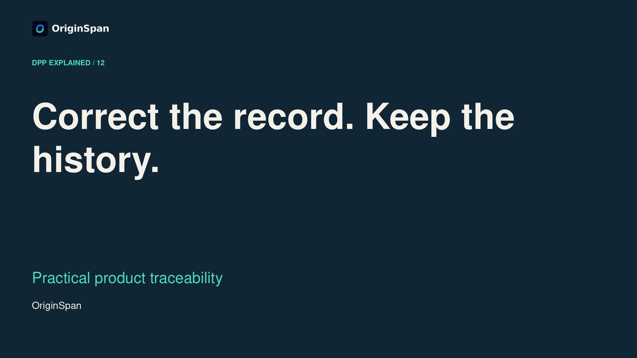 Correcting product data with history